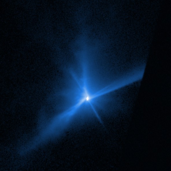 DART Mission Offers First View of Asteroid Impact Ejecta Tail Formation
